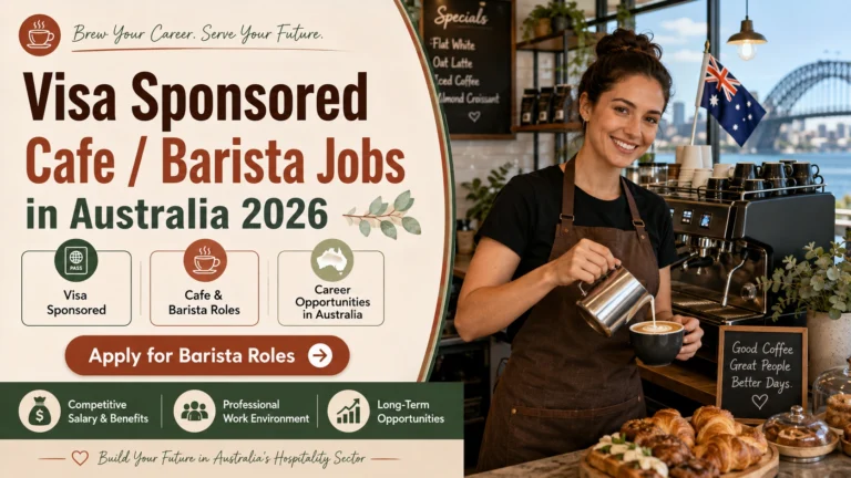 Visa Sponsored Cafe / Barista Jobs in Australia 2026