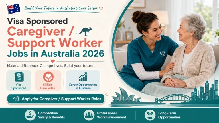 Visa Sponsored Caregiver / Support Worker Jobs in Australia 2026