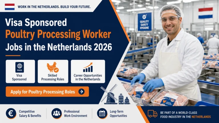 Visa Sponsored Poultry Processing Worker Jobs in the Netherlands 2026
