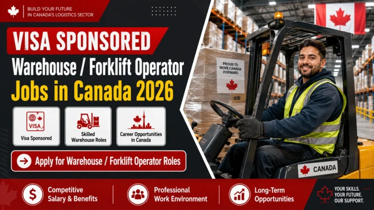 Visa Sponsored Warehouse / Forklift Operator Jobs in Canada 2026